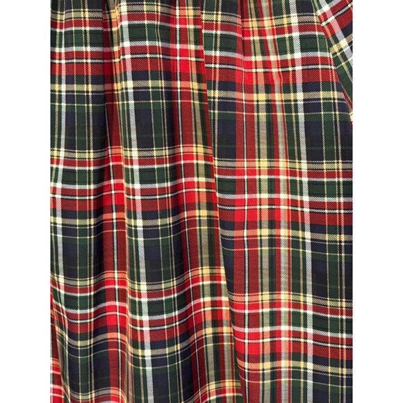 LDT Plaid Dress Size 8 Red & Green 3/4 Sleeve Checkered Pattern - Picture 2 of 4